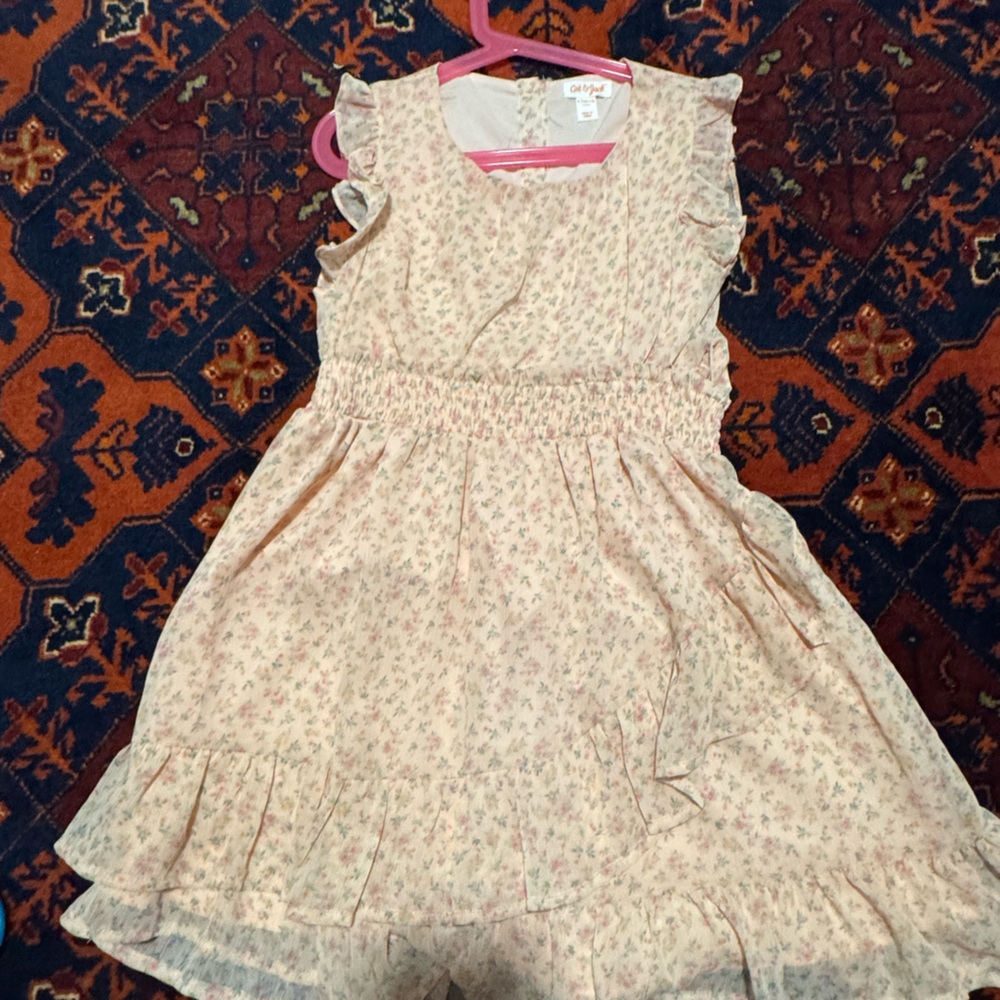 Floral Cream Kids Dress